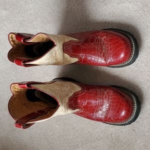 Ariat Fat Babies Women's boots, sz 10B, Dark Red & Light Tan